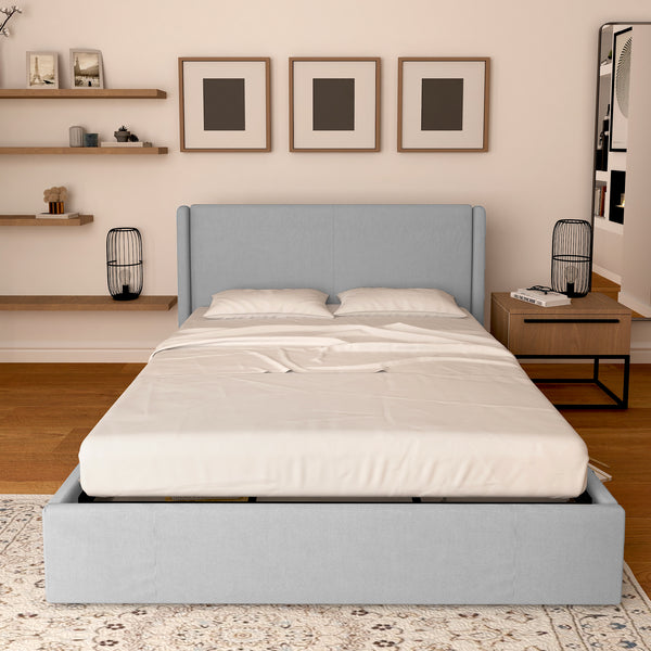 Licia single storage bed in eco-leather with removable cover