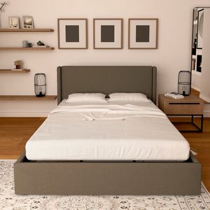 Licia single storage bed in eco-leather with removable cover