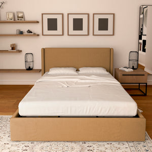 Licia single storage bed in eco-leather with removable cover