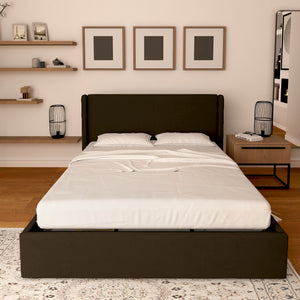 Licia single storage bed in eco-leather with removable cover