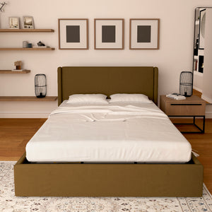 Licia single storage bed in eco-leather with removable cover