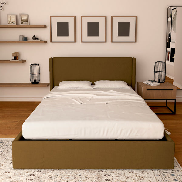Licia single storage bed in eco-leather with removable cover