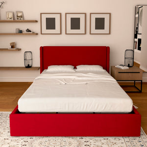 Licia single storage bed in eco-leather with removable cover