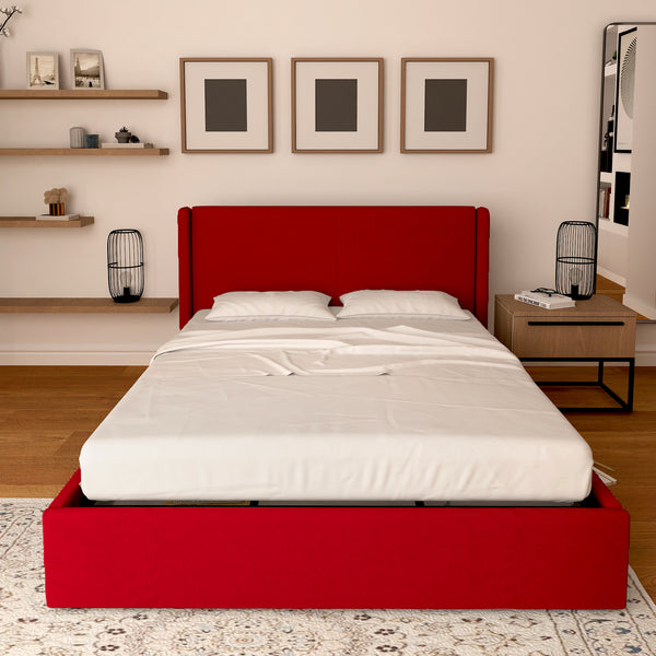 Licia single storage bed in eco-leather with removable cover