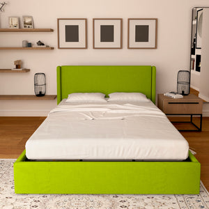 Licia single storage bed in eco-leather with removable cover