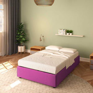 Baldiflex letto contenitore piazza e mezza senza testata in tessuto Cloe fucsia