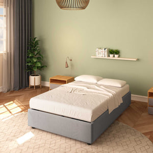 Baldiflex letto contenitore piazza e mezza senza testata in tessuto Cloe grigio