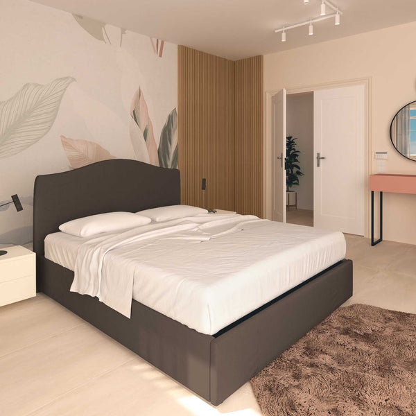 Lit coffre une place et demie en tissu Vittoria