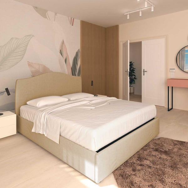 Lit coffre simple en tissu Vittoria