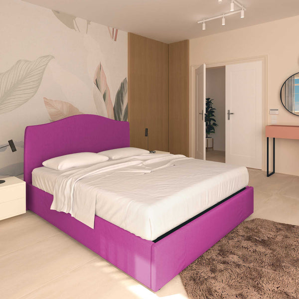 Lit coffre king size / queen size en tissu Vittoria