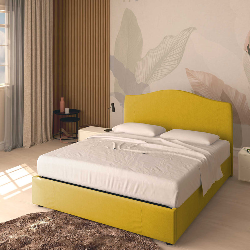 Queen size storage bed in Vittoria fabric