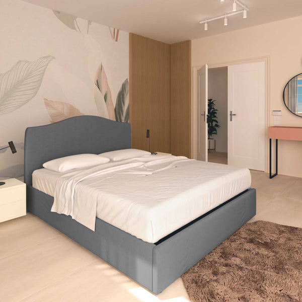 Lit coffre une place et demie en tissu Vittoria