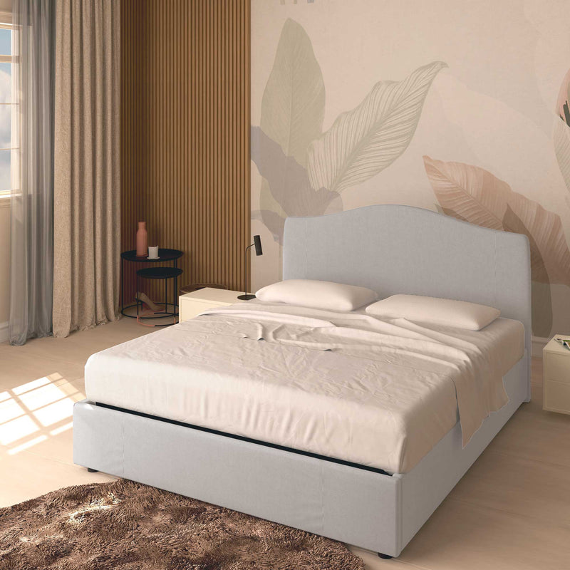 King size / queen size storage bed in Vittoria fabric