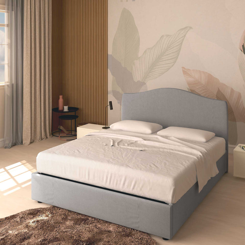 King size / queen size storage bed in Vittoria fabric