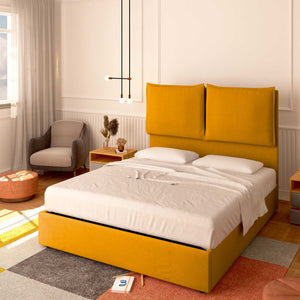 Baldiflex letto contenitore matrimoniale in tessuto Licia XL mango da destra