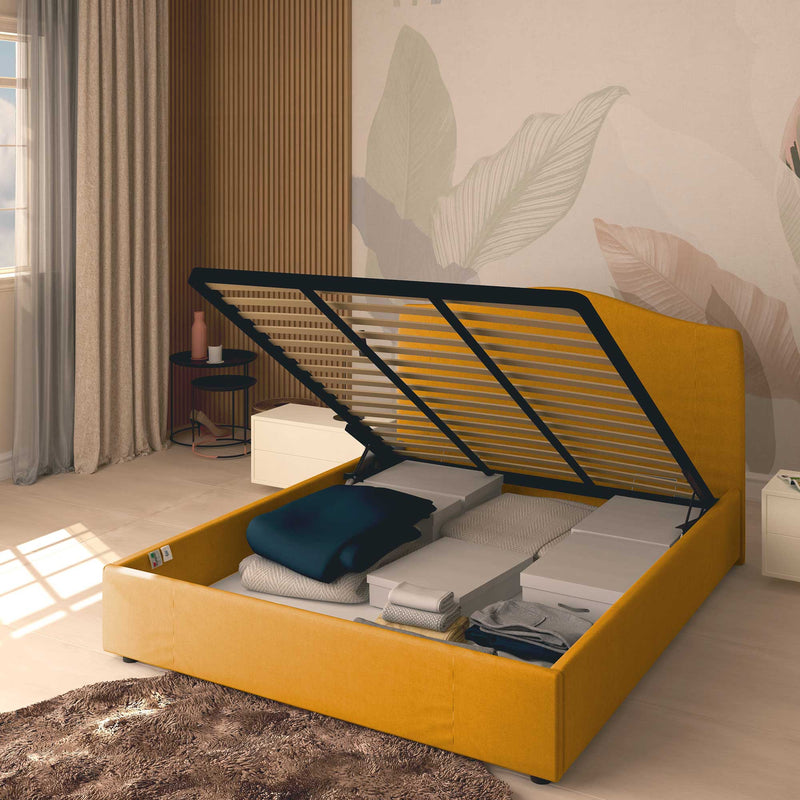 Single storage bed in Vittoria fabric