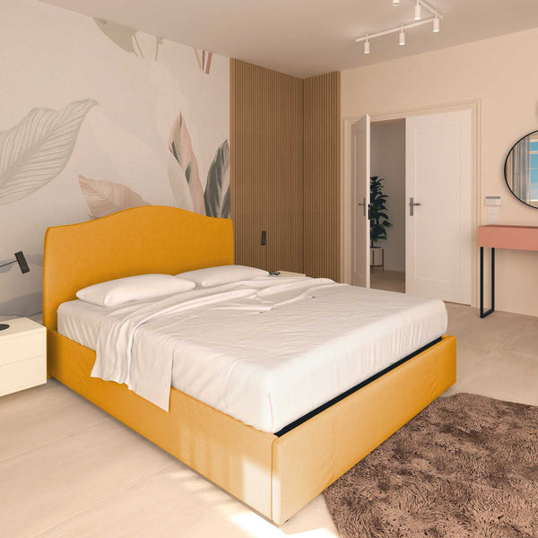 Lit coffre une place et demie en tissu Vittoria