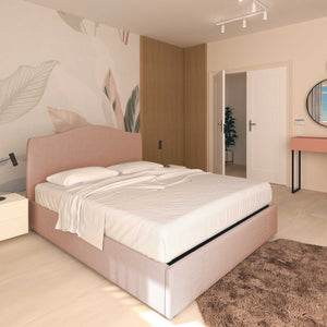 Lit coffre une place et demie en tissu Vittoria