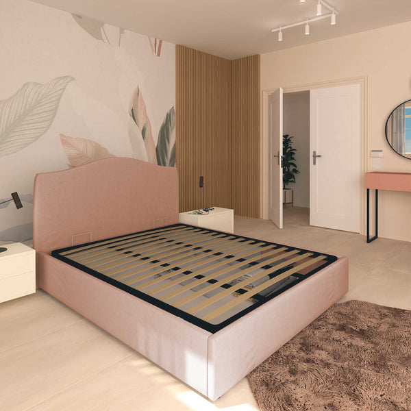 Lit coffre une place et demie en tissu Vittoria