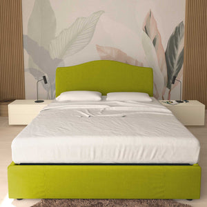 baldiflex letto contenitore vittoria matrimoniale tessuto verde frontale