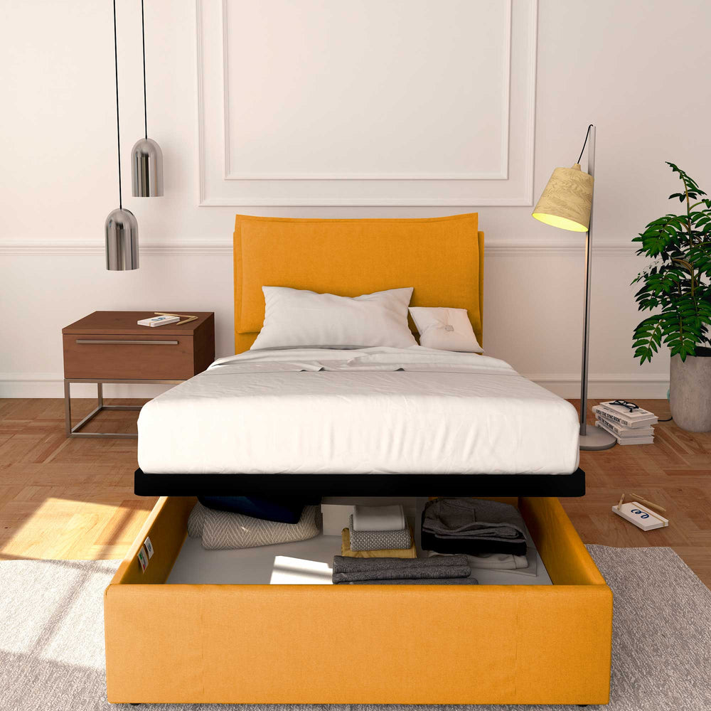 Letto contenitore piazza e mezza Licia + Materasso Bros 1600 molle + Coprimaterasso