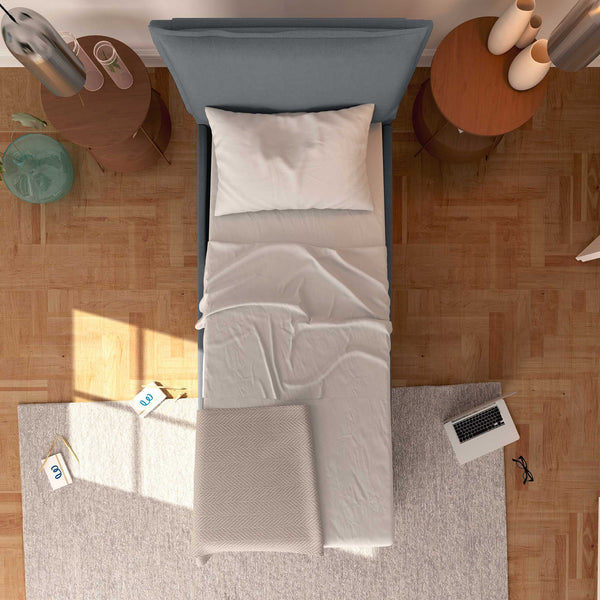 Baldiflex letto contenitore singolo in tessuto sfoderabile Licia grigio antracite