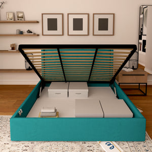 Lit coffre en tissu déhoussable Aurora