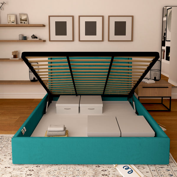 Lit coffre en tissu déhoussable Aurora