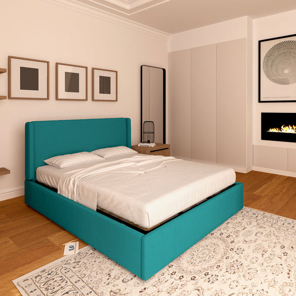 Lit coffre en tissu déhoussable Aurora