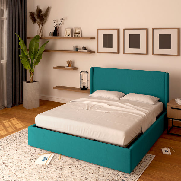 Lit coffre en tissu déhoussable Aurora