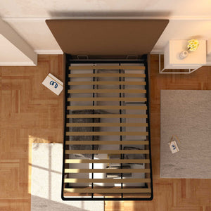 Baldiflex letto contenitore piazza e mezza in ecopelle sfoderabile Rossano caffè top