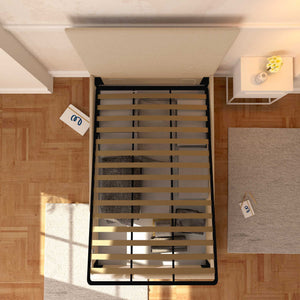 Baldiflex letto contenitore una piazza e mezza in tessuto sfoderabile Rossano beige top