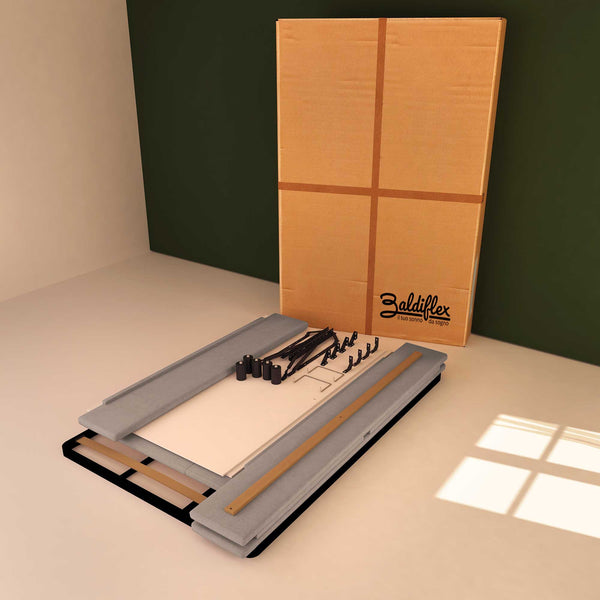 Baldiflex letto contenitore una piazza e mezza in tessuto sfoderabile Rossano grigio scatola