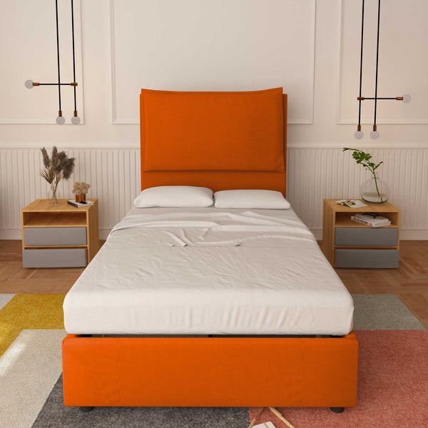 Bed without container one and a half size in Diana XL fabric