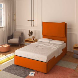 Bed without container one and a half size in Diana XL fabric