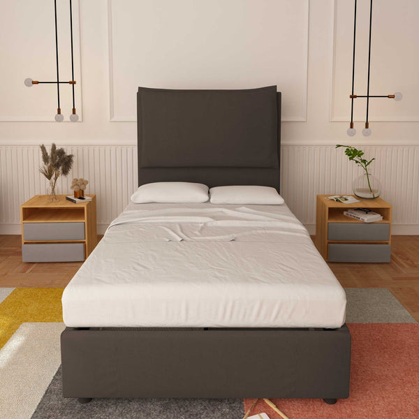 Bed without container one and a half size in Diana XL fabric
