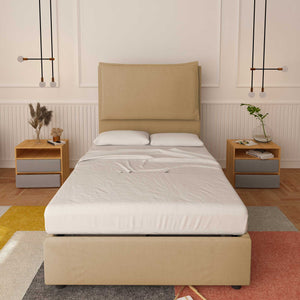 Bed without container one and a half size in Diana XL fabric