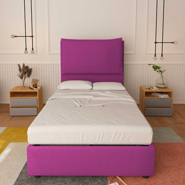 Bed without container one and a half size in Diana XL fabric