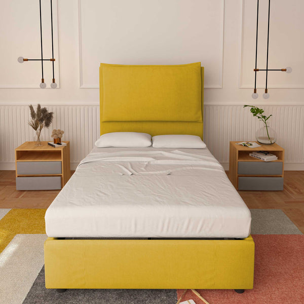 Bed without container one and a half size in Diana XL fabric