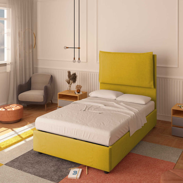 Bed without container one and a half size in Diana XL fabric