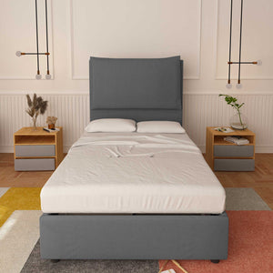 Bed without container one and a half size in Diana XL fabric
