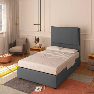 Bed without container one and a half size in Diana XL fabric