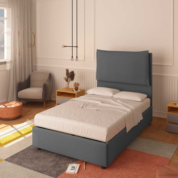Bed without container one and a half size in Diana XL fabric