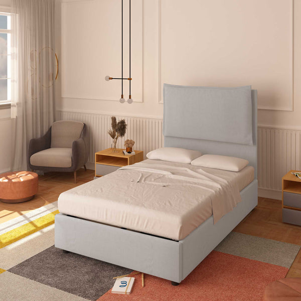 Bed without container one and a half size in Diana XL fabric