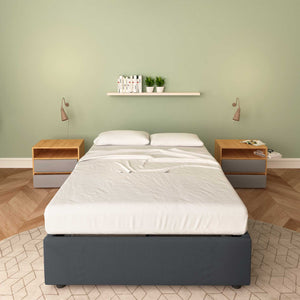 baldiflex letto tessuto grigio grafite una piazza e mezzo senza testata cloe