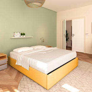 Bed without container one and a half size in Diana XL fabric