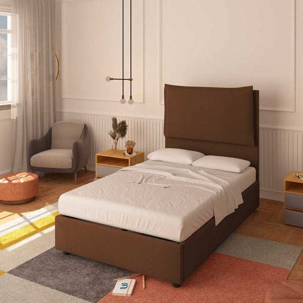 Bed without container one and a half size in Diana XL fabric