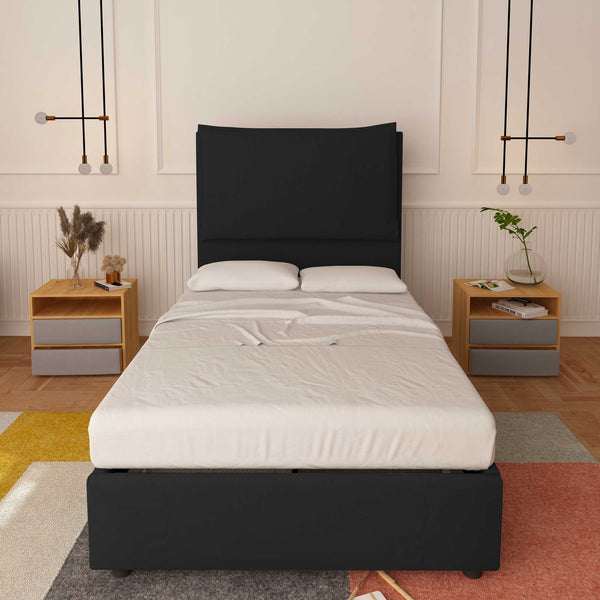 Bed without container one and a half size in Diana XL fabric