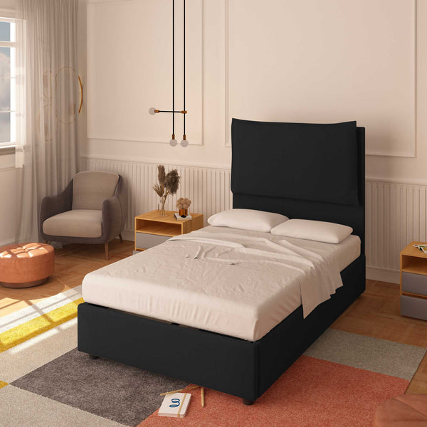 Bed without container one and a half size in Diana XL fabric