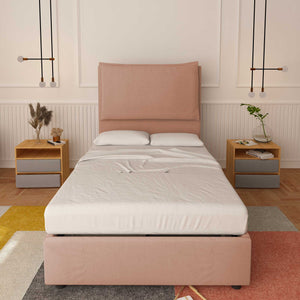 Bed without container one and a half size in Diana XL fabric